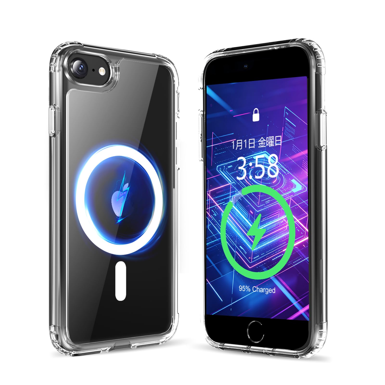 MINIKA iPhone SE2/SE3 用 ケース クリア MagSafe対応 【超透明・黄変防止】 米軍MIL規格 耐衝撃 スマホケース
