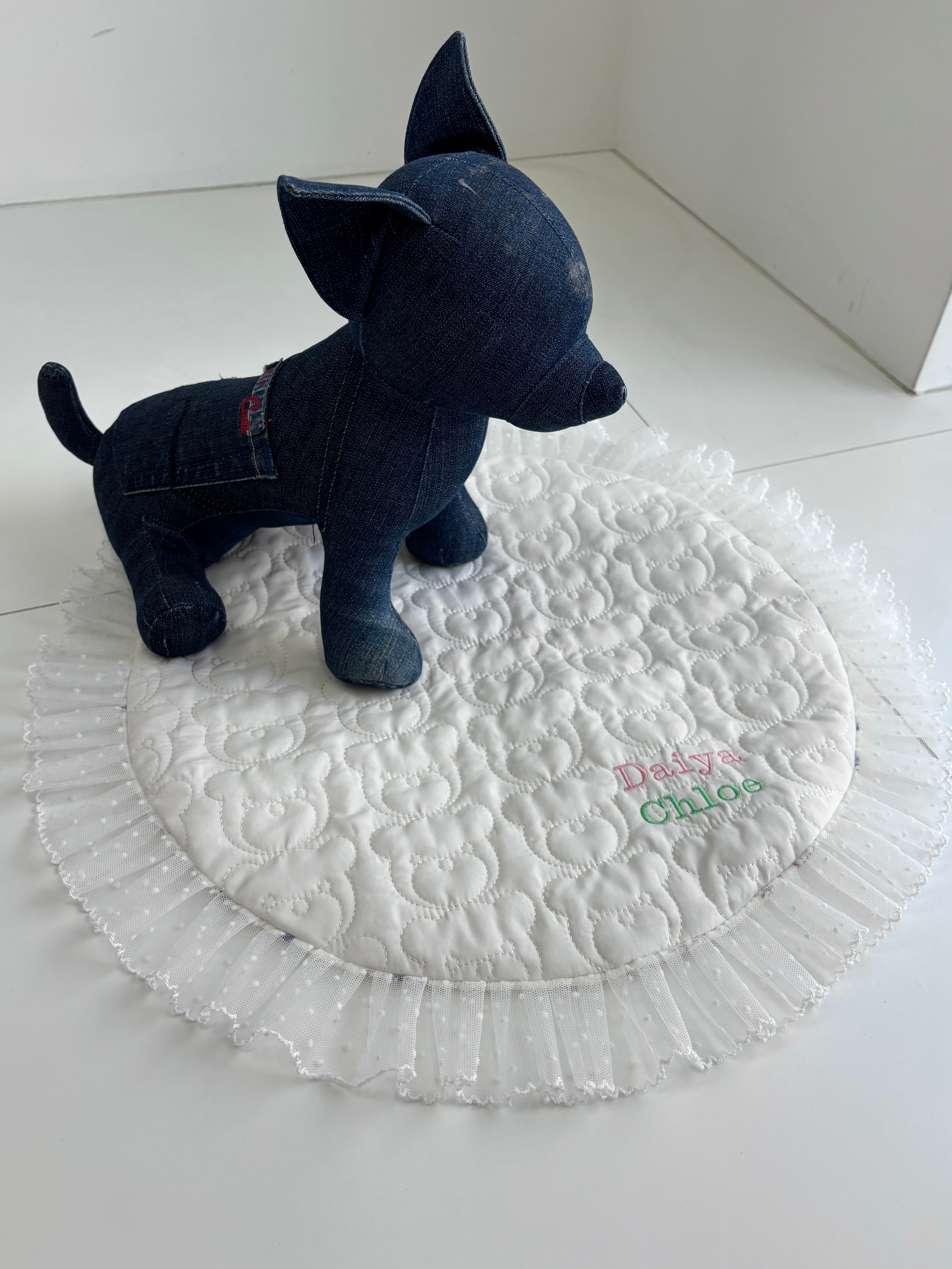 お名前刺繍リバーシブルカフェマット | JuetraLis