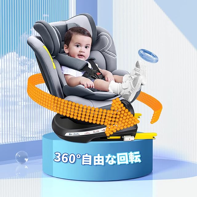 Reecle チャイルドシート 360° 回転式 新生児~12歳頃 (0~36kg) ISOFIX