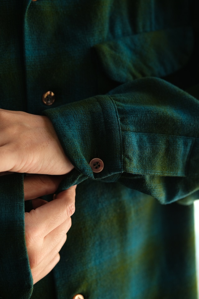 Utah/70's "PENDLETON" ombre check shirt