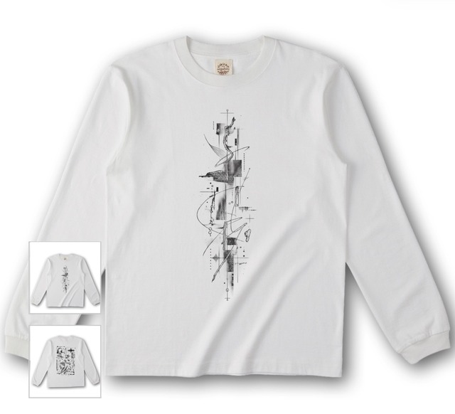 “Abstract Hip-Hop” Original Long Sleeve T-shirt (White)