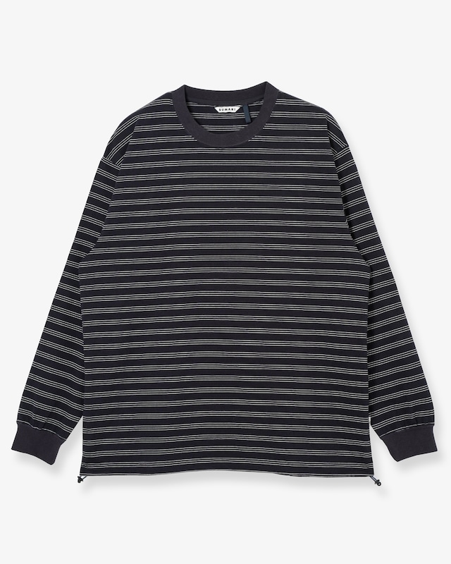 HEMCODE BORDER LONG SLEEVE T (NAVY)