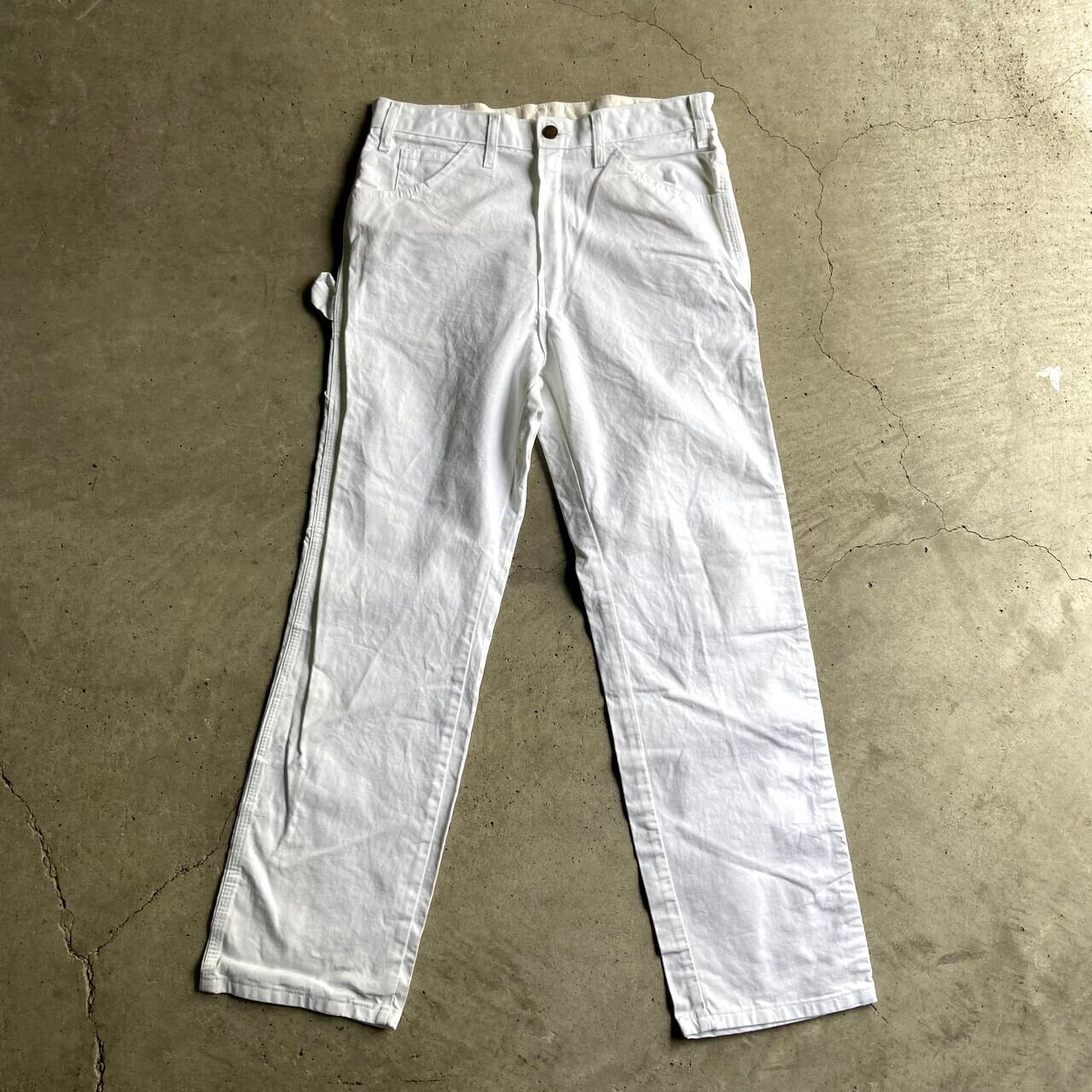 90s dickies W32L32 ナチュラルホワイト ペインターデニムパンツ 古着