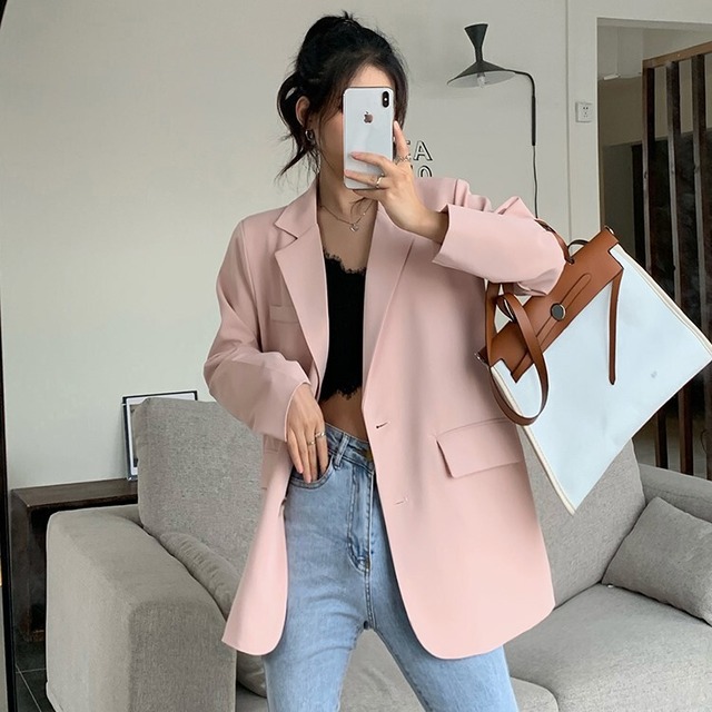 アウター レディース ジャケット テーラード M L XL 2XL 3XL 4XL 大きいサイズ 4色 長袖 スーツ襟 タイト ストレート シングルブレスト ポケット ボタン かわいい 大人可愛い きれいめ シンプル カジュアル 上品 エレガント 清楚 おしゃれ 綺麗 おとな ナチュラル ラブリー キュート ガーリー 無地 通勤 学生 通学 デート お出かけ 女子会 ゆったり アプリコット ブラック ピンク ライトグリーン 春 秋 10代 20代 30代 ママ 韓国系 着回し ファッション モテ 送料無料
