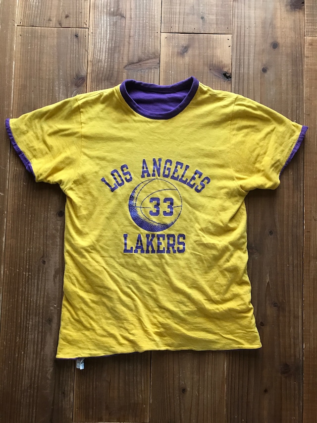 80's トリコタグ　チャンピオン　LOS ANGELES LAKERS リバーシブルTシャツ　表記(M)