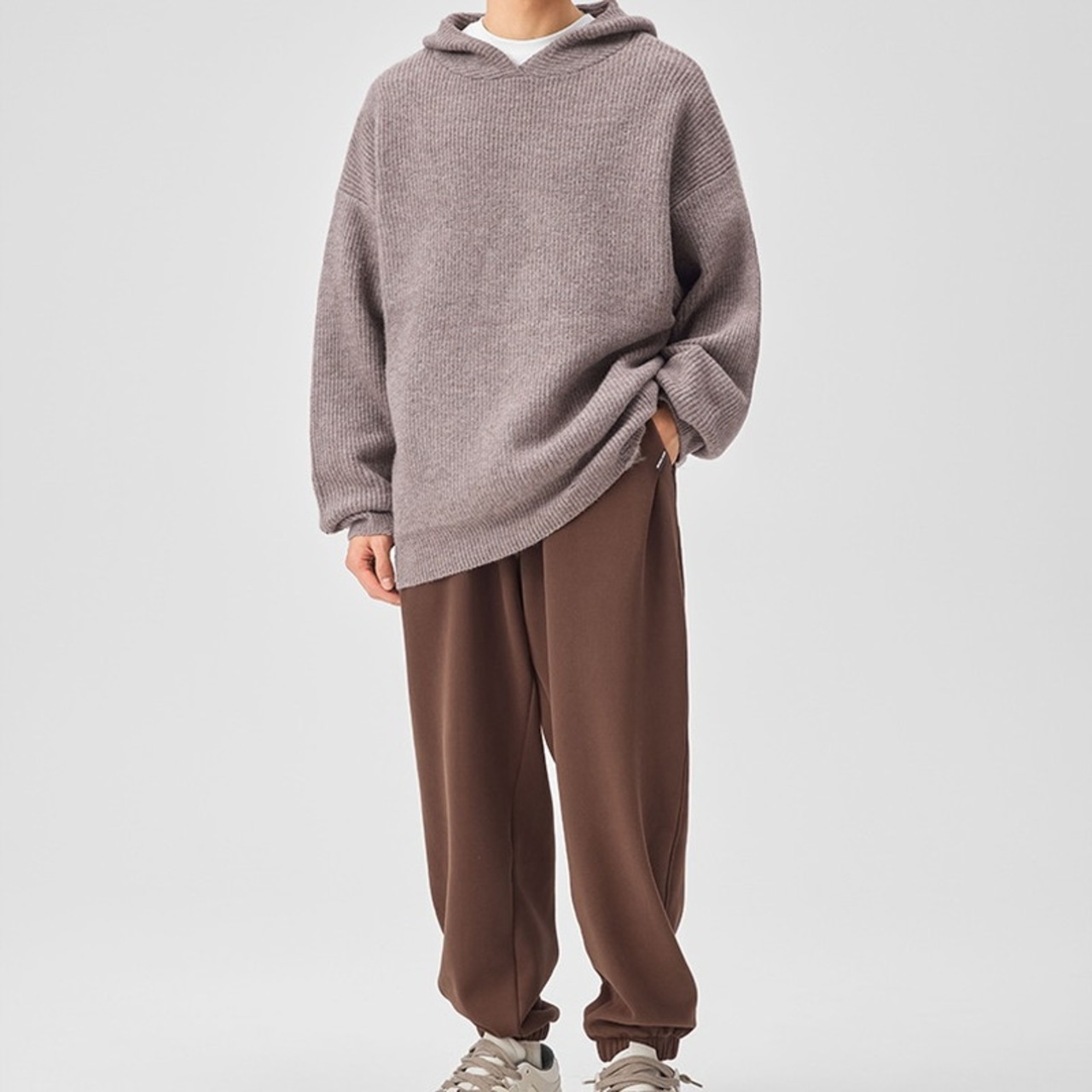 ダメージ加工ポイントフードニット　949