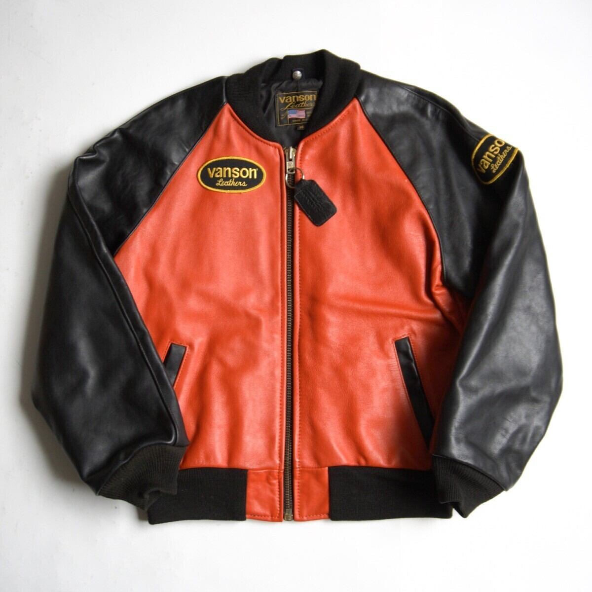 美品 vanson Denver レザープルオーバー レースアップ USA製 L VANSON プルオーバー レザージャケット デンバー ライダースジャケット