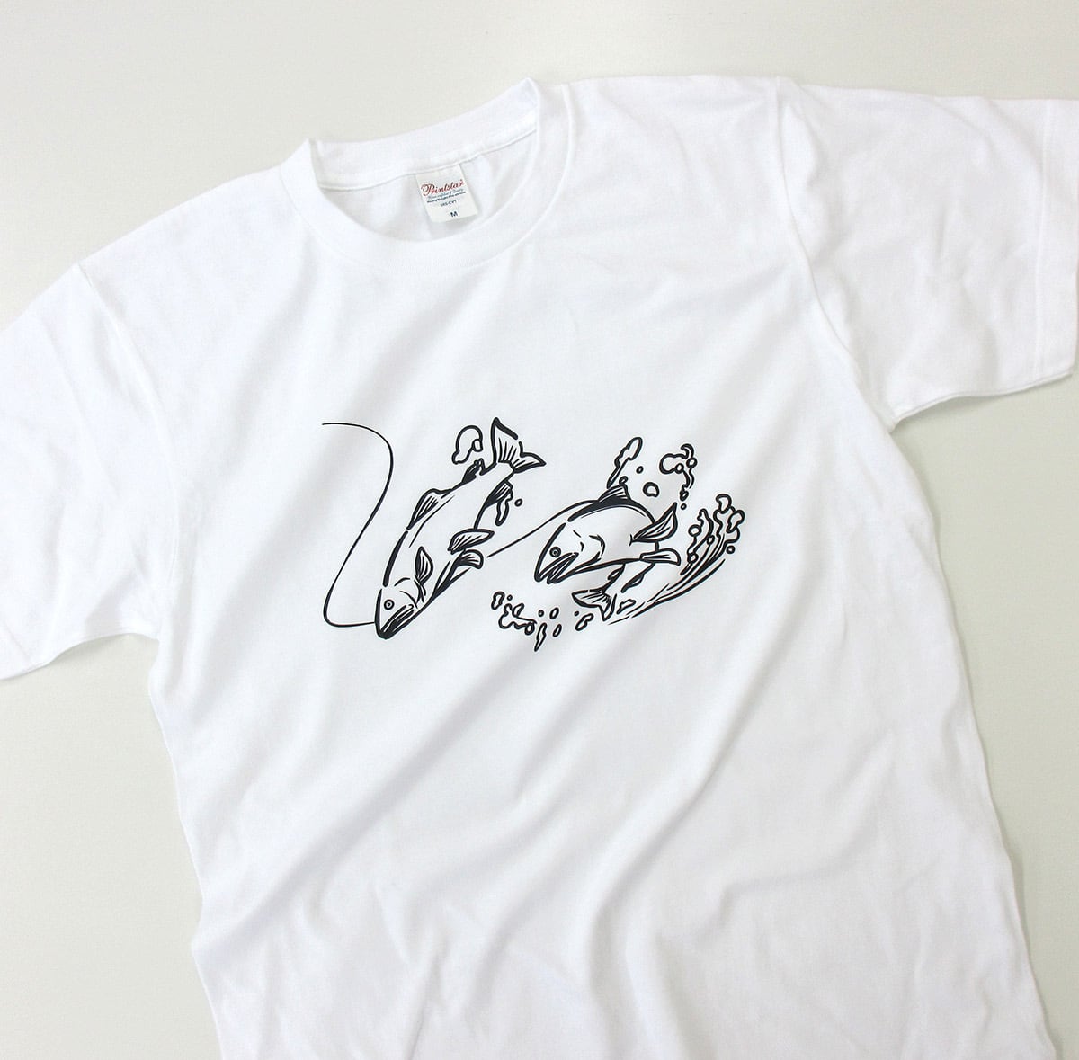 選べるデザイン 鮎 友釣り 線画 アユ Tシャツ rf23 半袖・長袖 渓流釣り フィッシング 釣り好き 釣り人 誕生日 父の日 敬老の日 ギフト プレゼント
