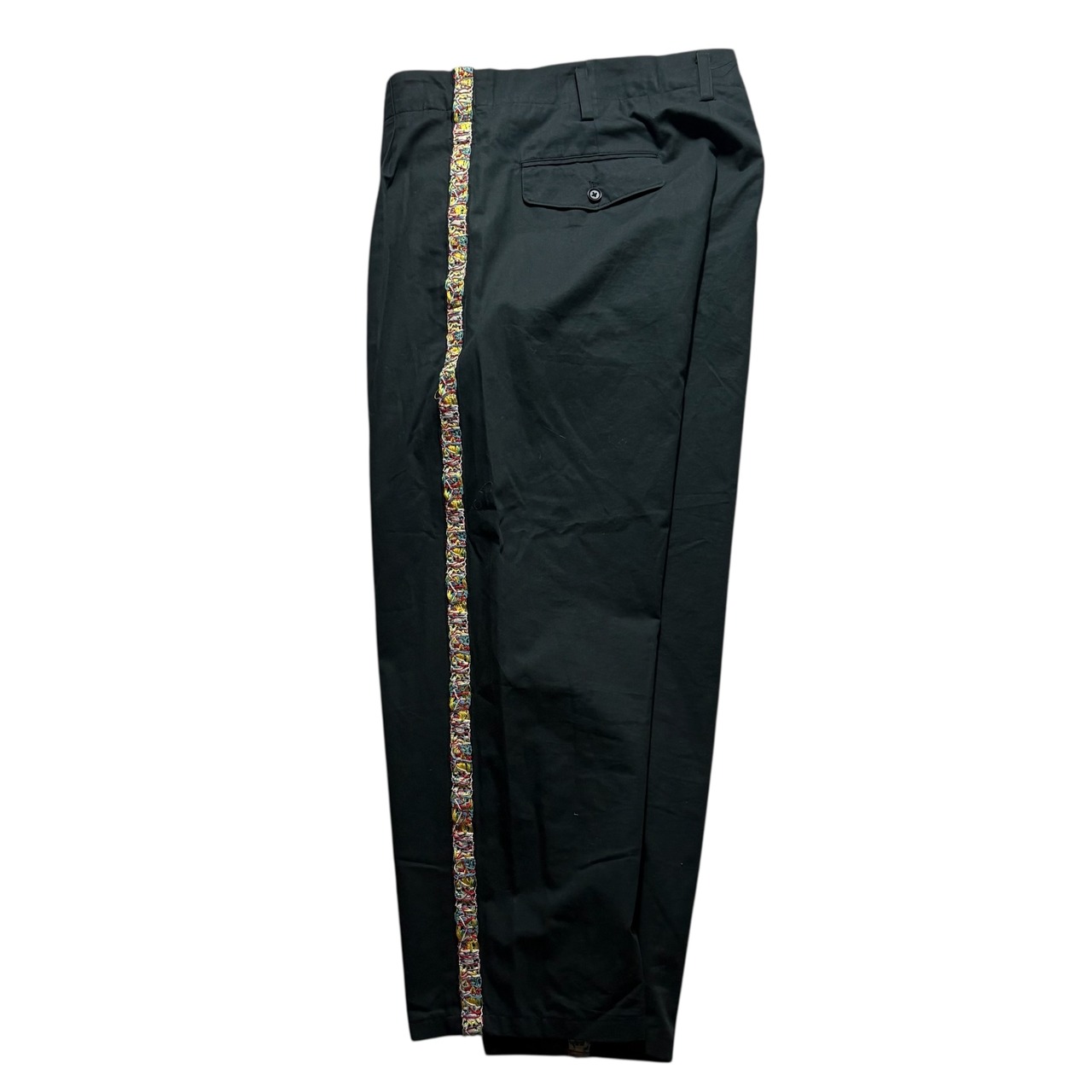 YOHJI YAMAMOTO POUR HOMME side line black cotton wide pants