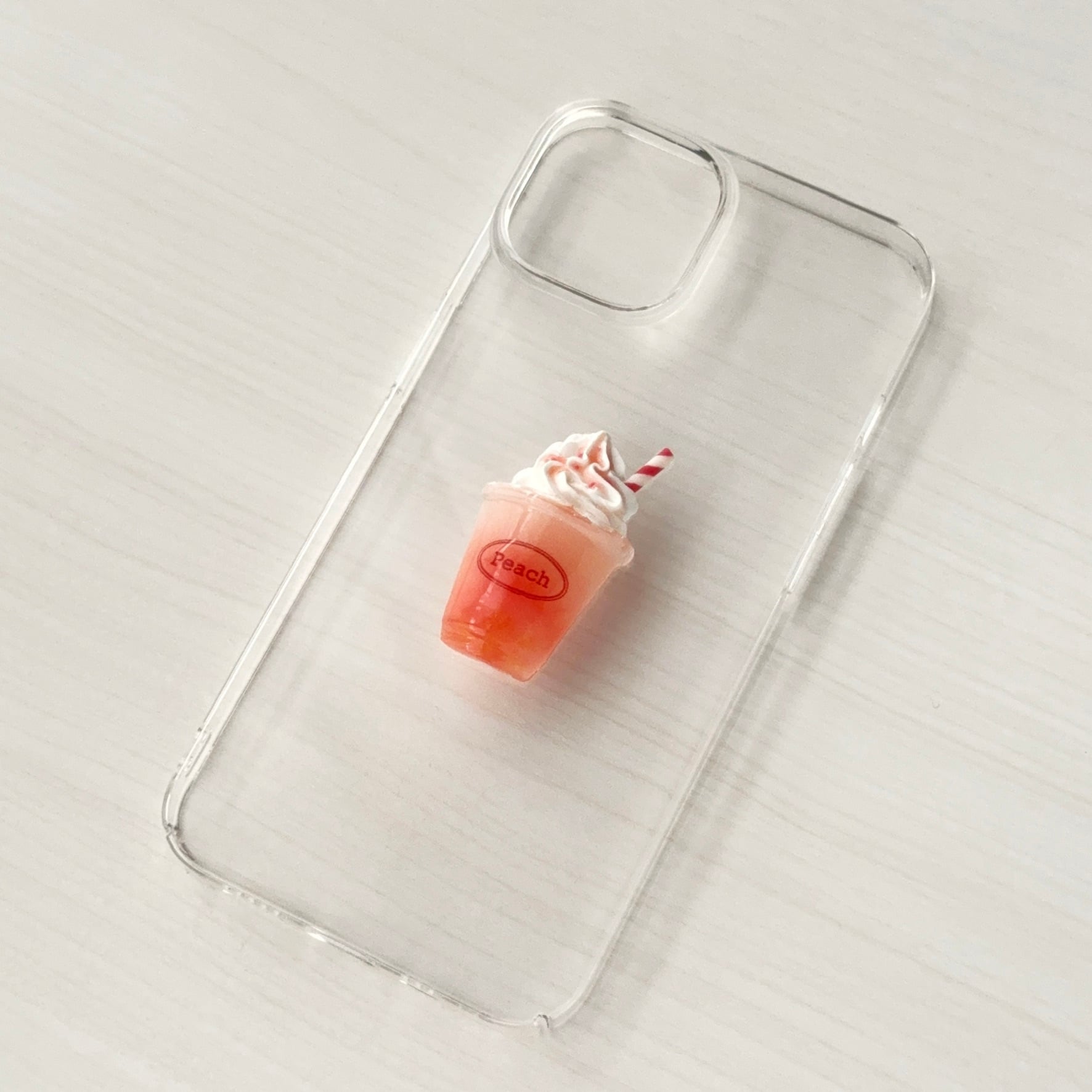 全機種対応】桃フラッペ iPhoneケース Android対応 クリア ピーチ