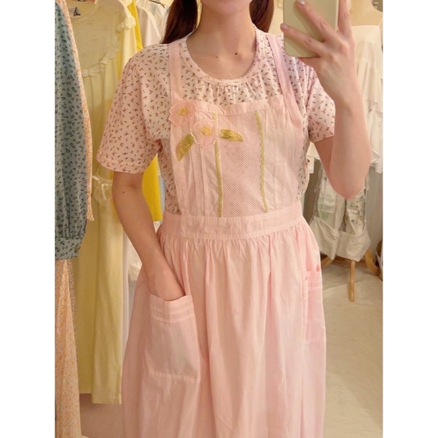 pale pink flower lace apron