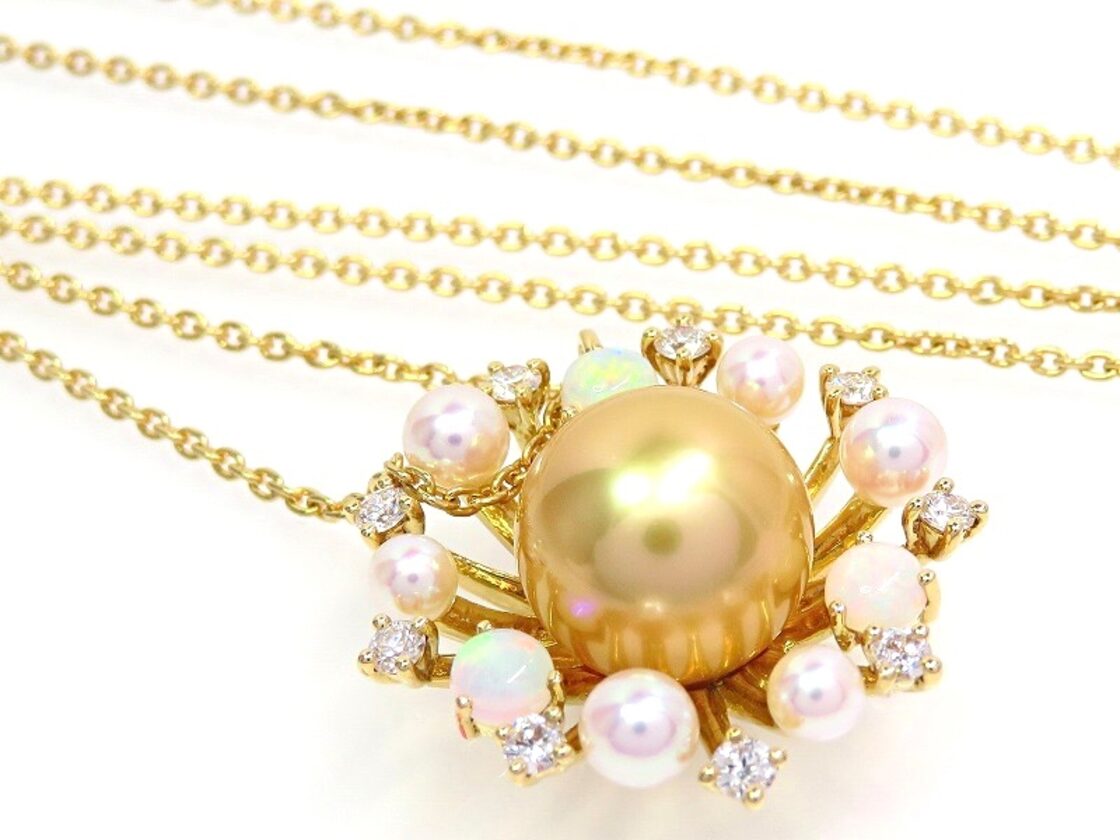 hg【美品】K18 悔しく MIKIMOTO//ミキモト パールネックレス 約40cm