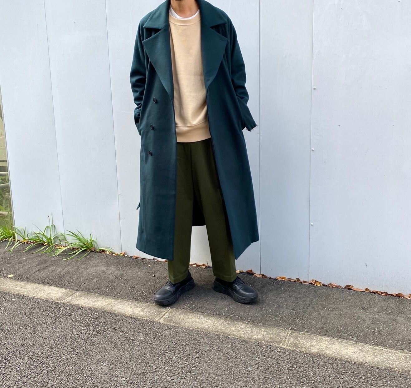 JUHA ユハ ベルテッド コート グリーン BELTED OVER COAT des-heros.fr