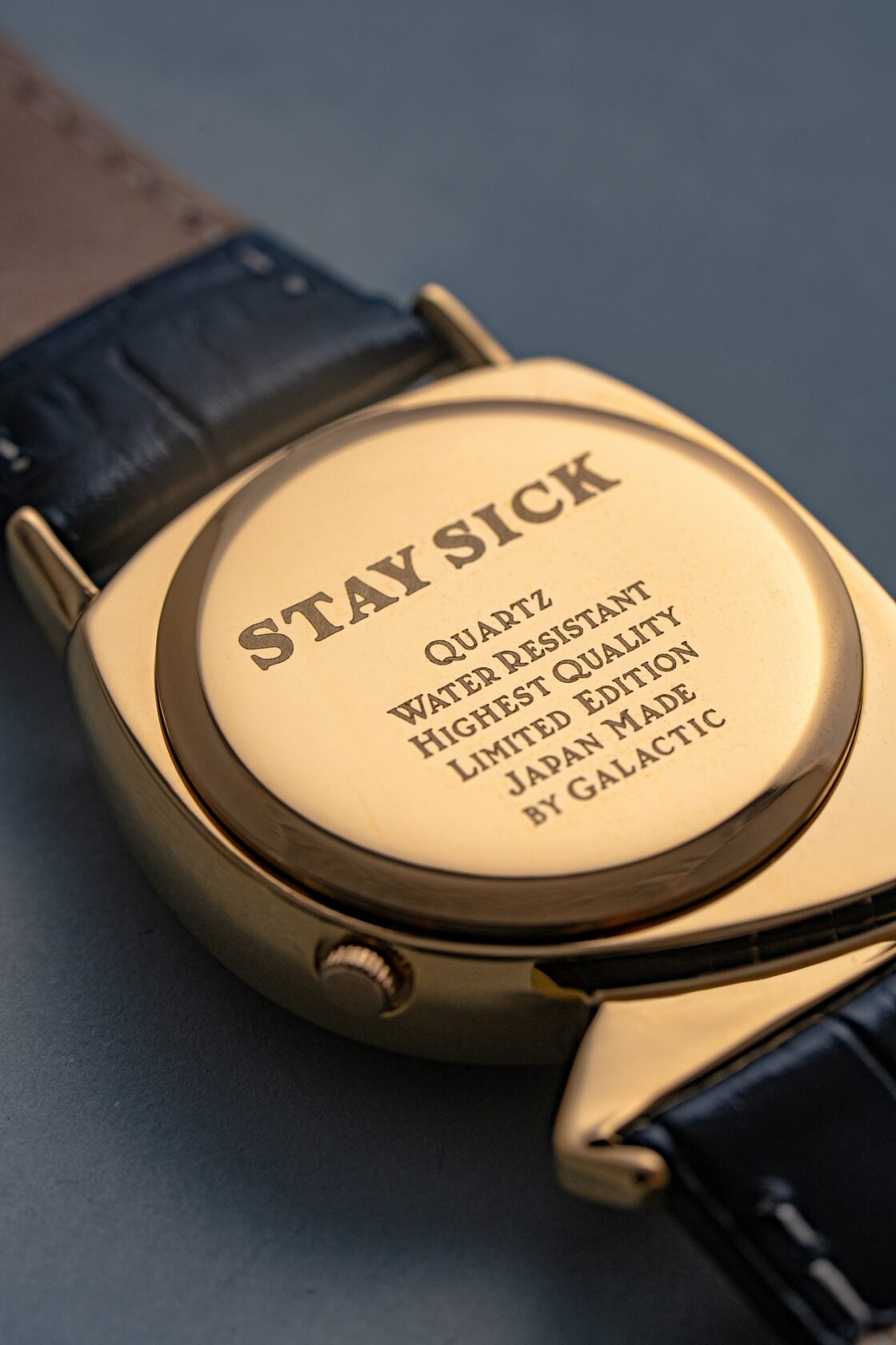 STAY SICK」Wristwatch(Combination)Gold×Black | Pay ID