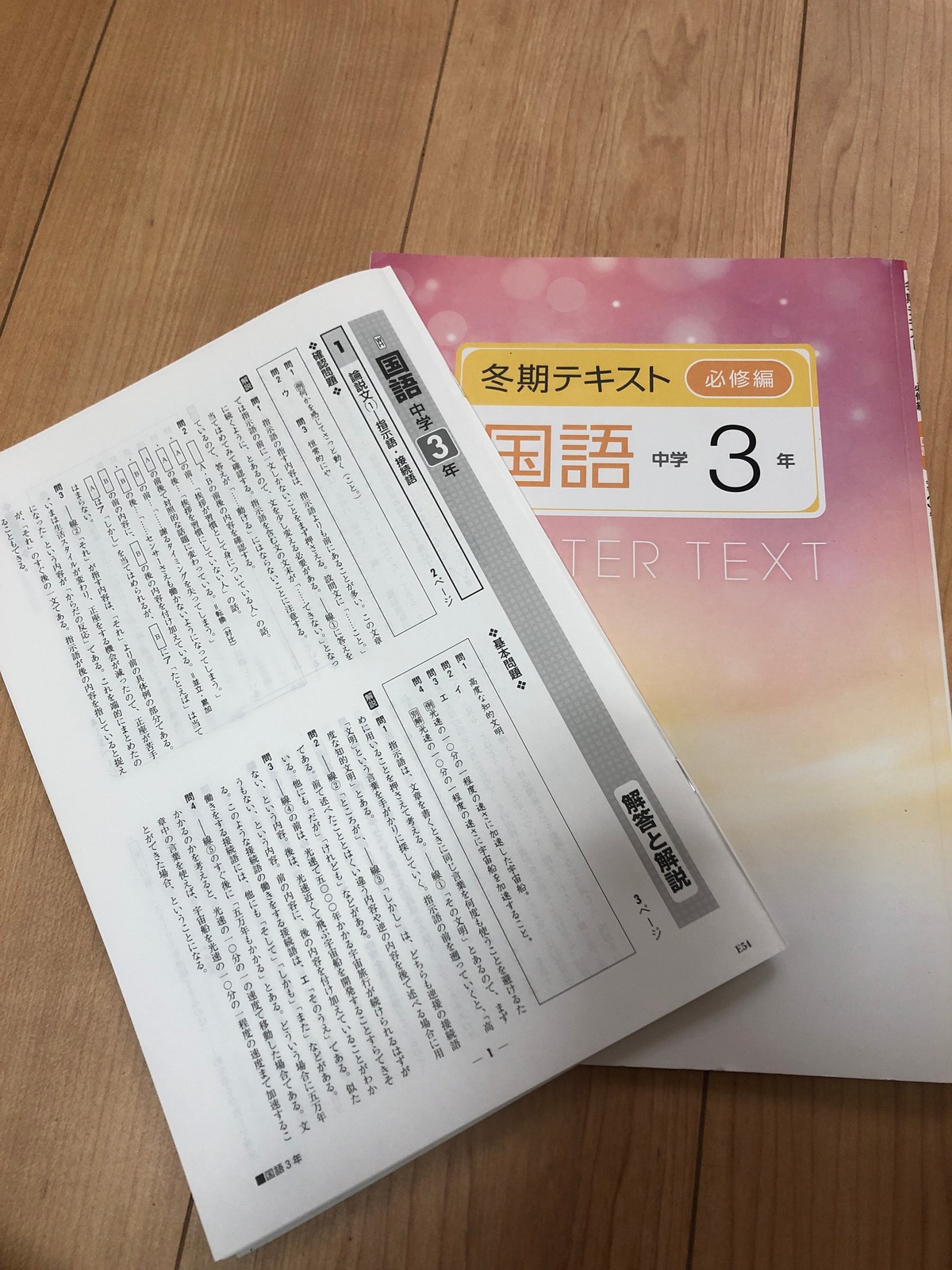 国語 中学3年 テキスト ゆきさん