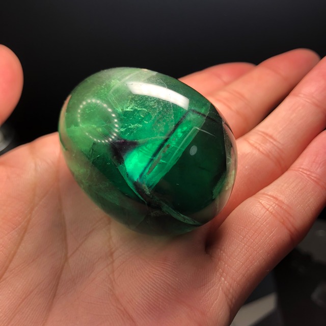 48 濃いグリーン フローライト卵