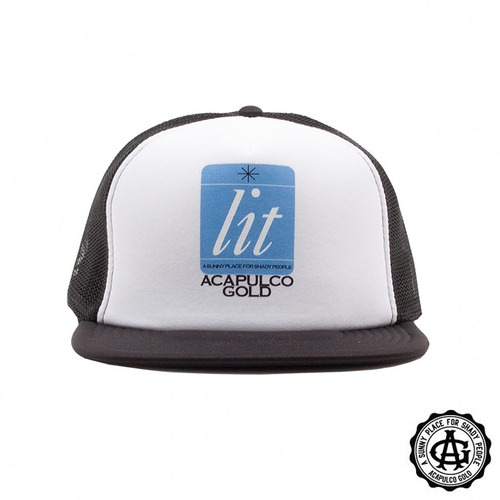 【ACAPULCO GOLD/アカプルコ ゴールド】LIT UP TRUCKER CAP キャップ / BLACK/WHITE