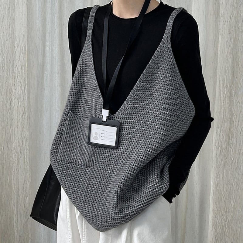 Vネック ノースリーブ ニットベスト ◆3color 204470