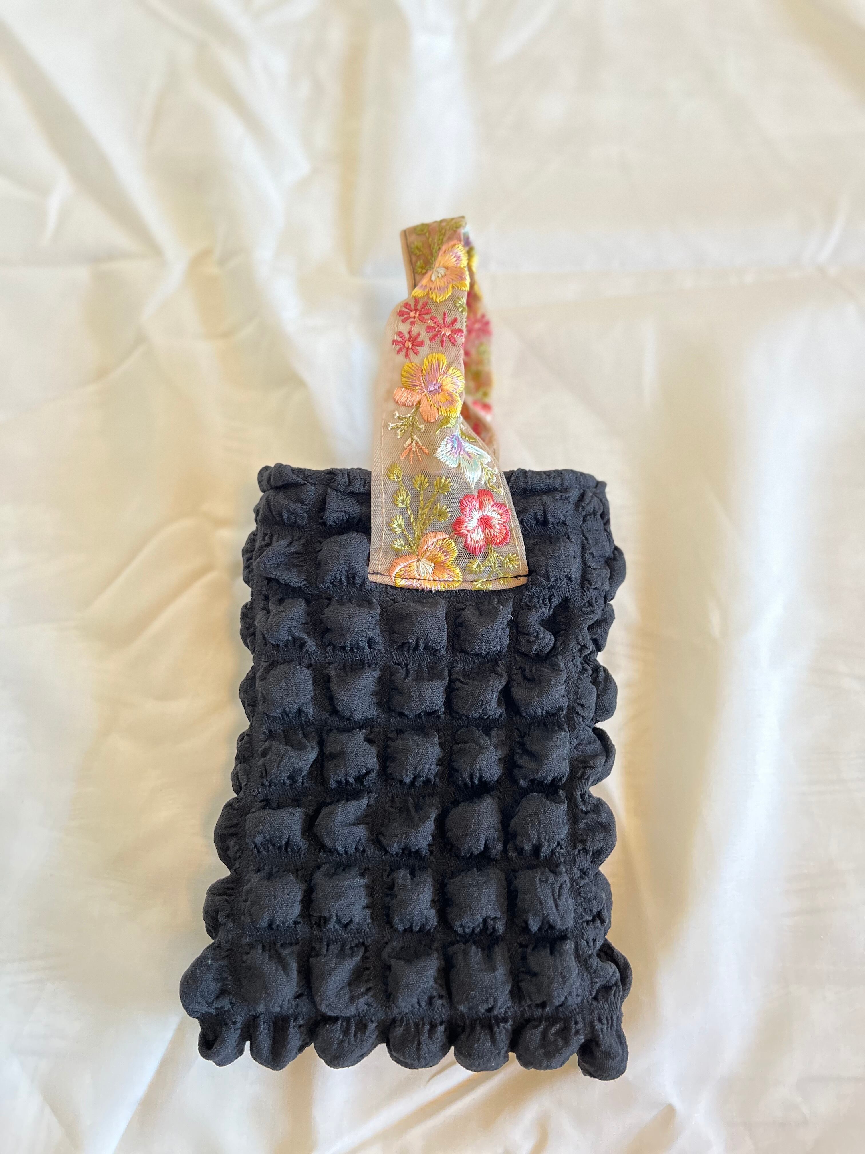 新作 インド刺繍&ワンハンドルバック ポコポコ生地