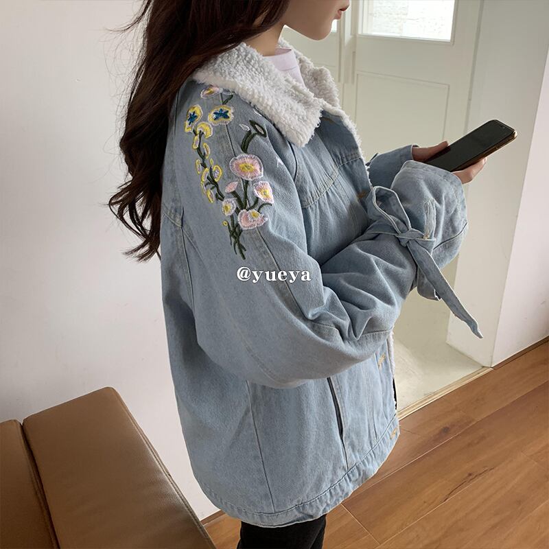 クレセントシティラムウールデニムコットンジャケットレディース冬服2020新バージョンルーズワイルドシックコットンジャケット クレセントシティ34592029905