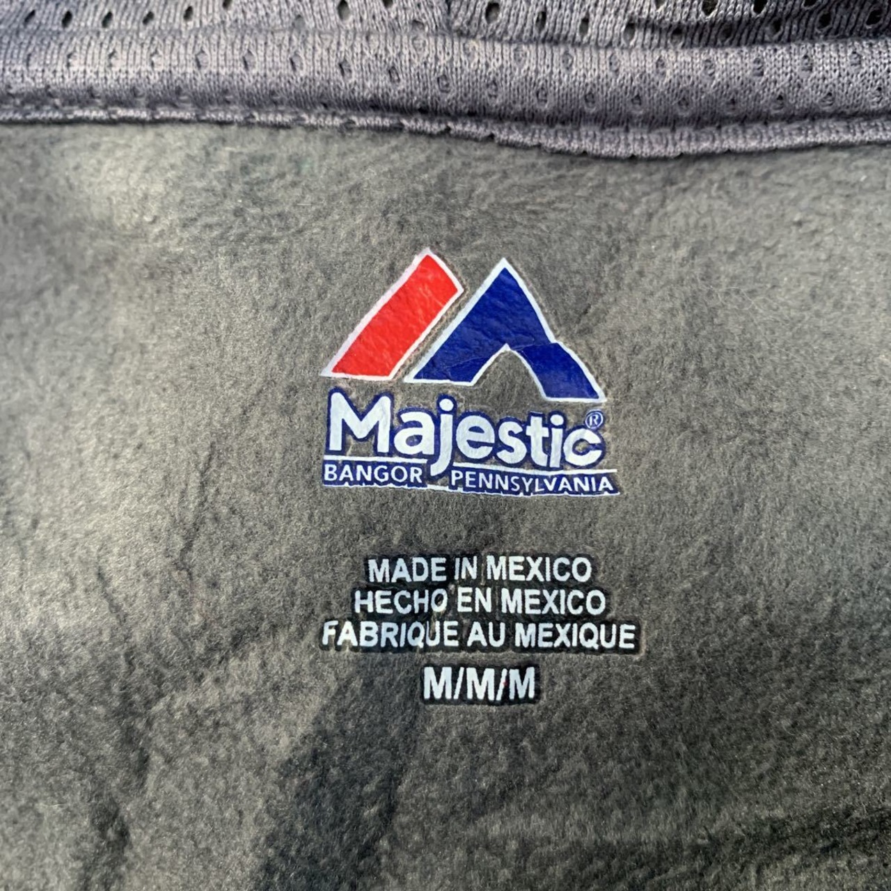 Majestic ハーフジップ プルオーバー パーカー M グレー プリント 