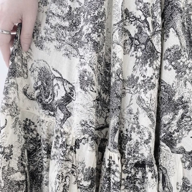 Abstract painting art fluffy skirt C0737