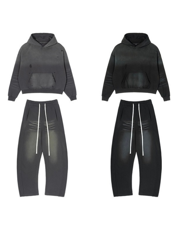 体型補正シルエット設計｜フーディ＆カーブドスウェットセットアップ