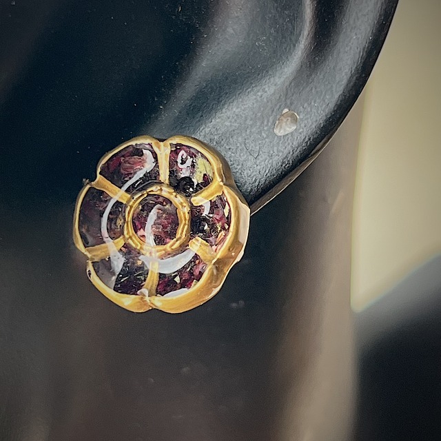 Flower Button Pierce -RED-