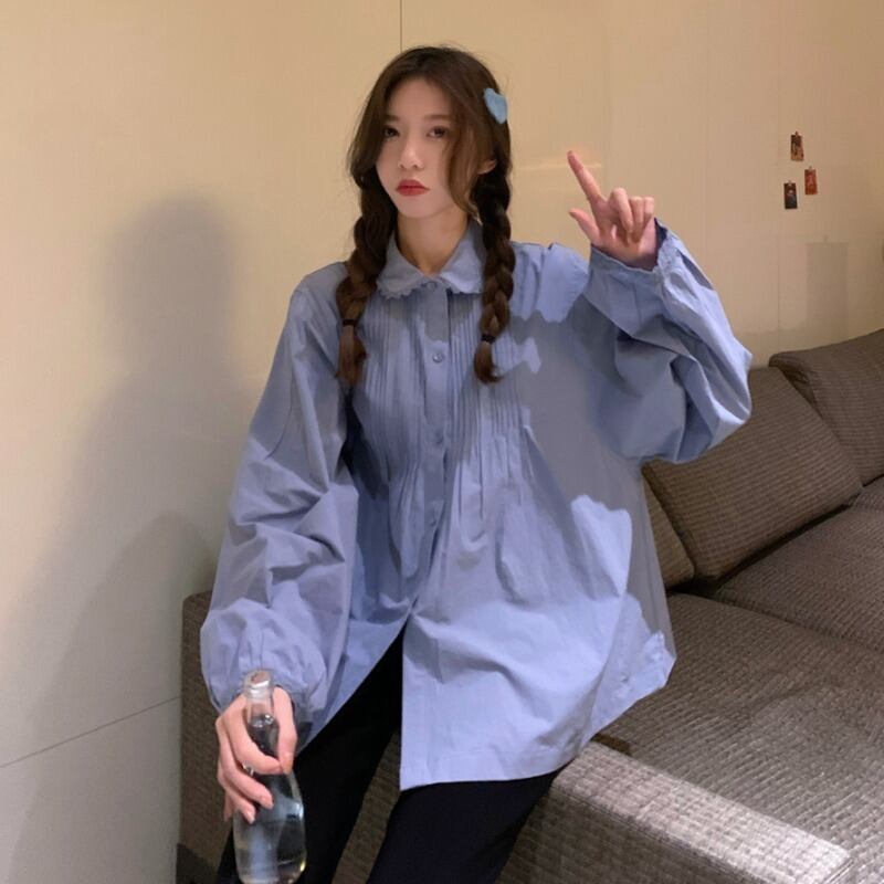 スタンダードブラウス スプリングスタイルシャツ ジャケット レトロ 春物 試着室18472436809