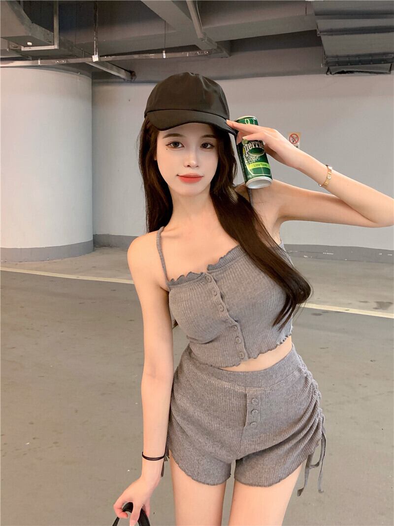 サマーグレーショートトップス 大人ガーリー スウィート キュート カジュアル 夏物 ピュア ヨーロピアン ブラックストロベリース64457047083