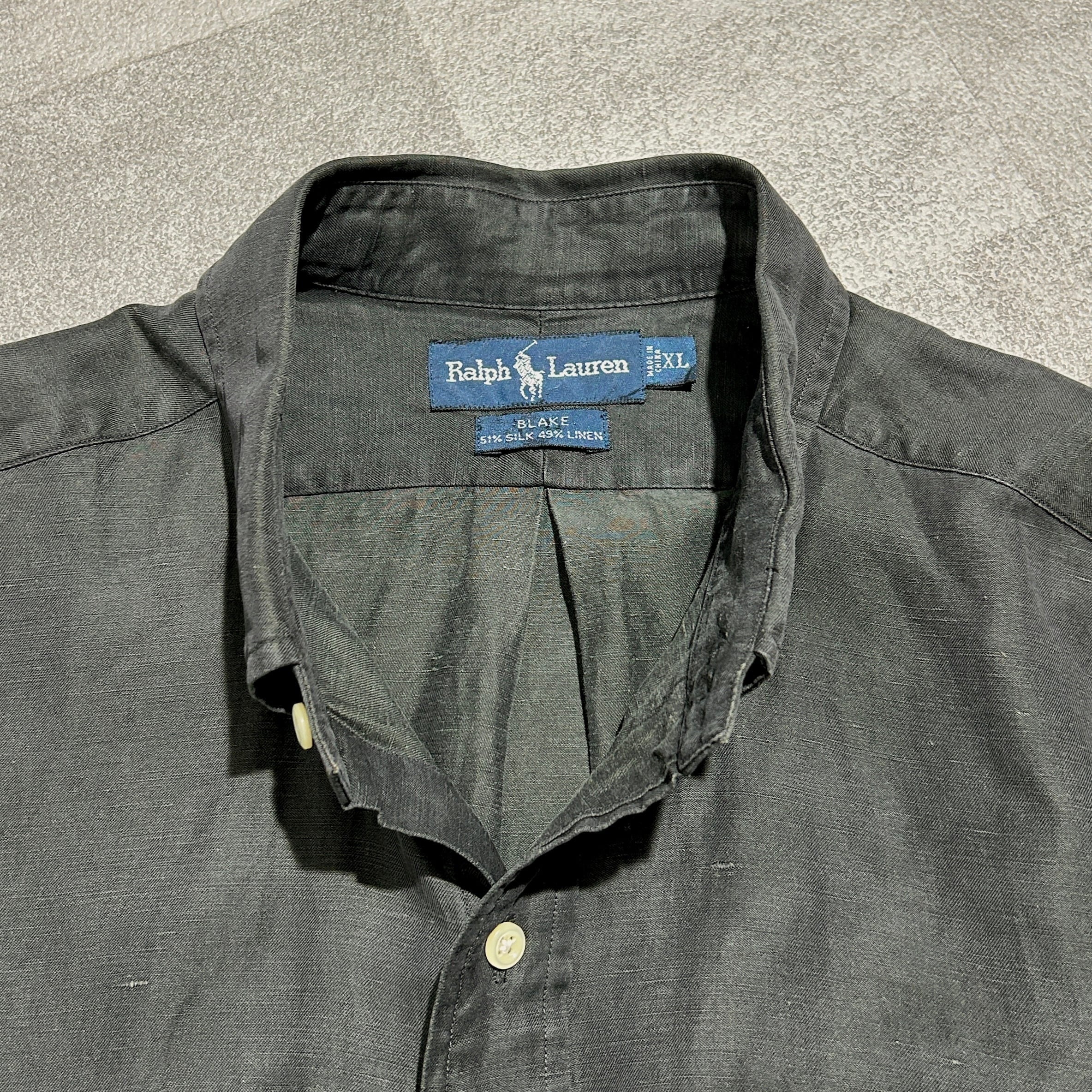 Polo Ralph Lauren】【BLAKE】XL silk linen B.D.shirt ポロラルフ
