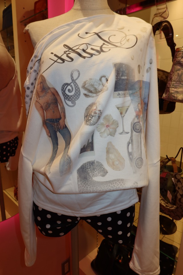 Printed Fancy Off Shoulder Tops      Y2K