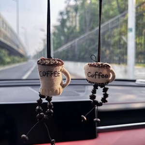 車飾り コーヒーカップモチーフ 車用ハンギングオーナメント