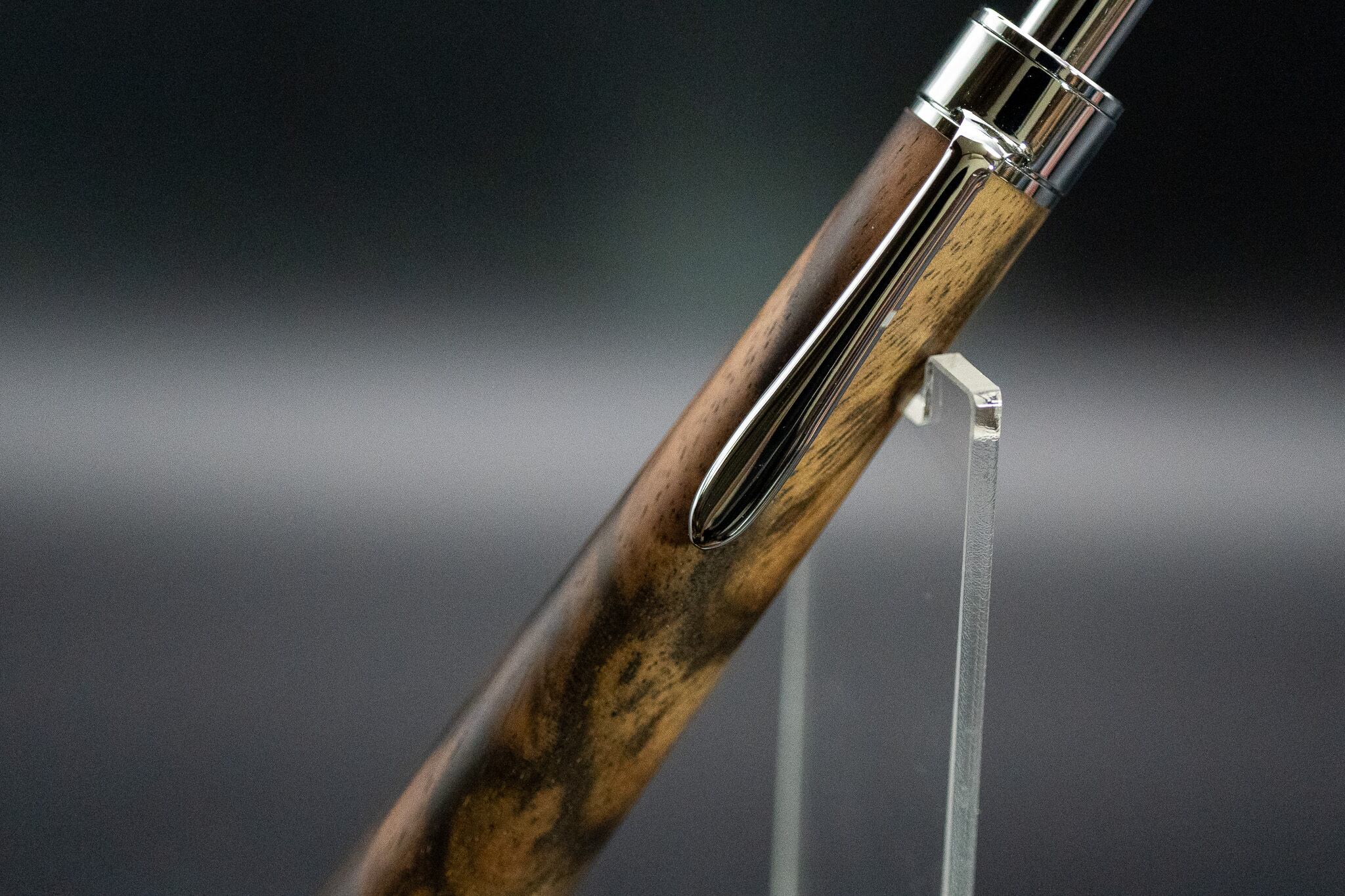 【魅惑の黒い紋様】 黒柿孔雀杢 極上 silver MP ※BPにも変更可