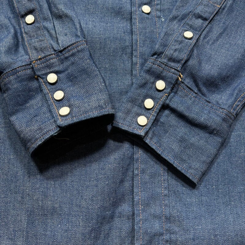 60's~ Wrangler ラングラー 27MW デニムウェスタンシャツ 濃紺 60's~ Wrangler ラングラー 27MW デニムウェスタンシャツ 濃紺
