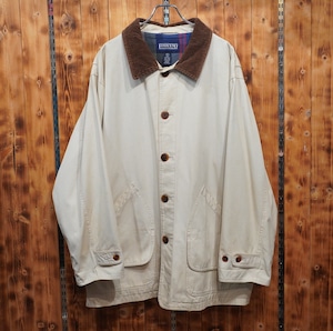 lands'end カバーオール XL/ランズエンド 襟コーデュロイ