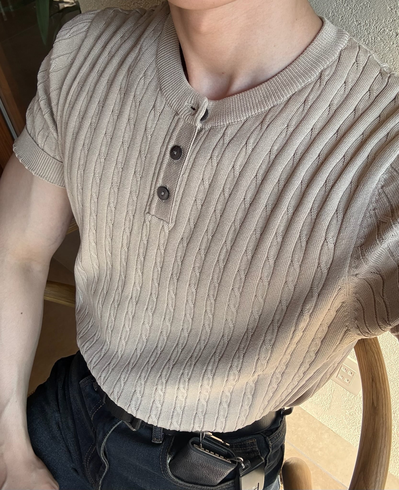 MuscleFit】Twist Cable Short Henry Neck Knit(6color) | 1AM