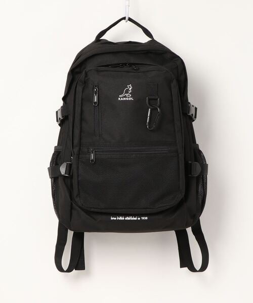KANGOL (カンゴール) サイドベルト BIGポケット リュック バックパック ブラック KGSA-BG00197