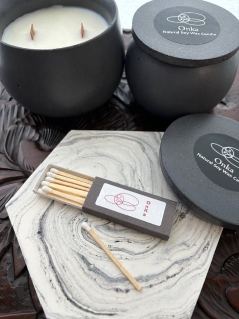 Scent free Soy Candle 無香料 ソイキャンドル 禅(L)サイズ マッチ