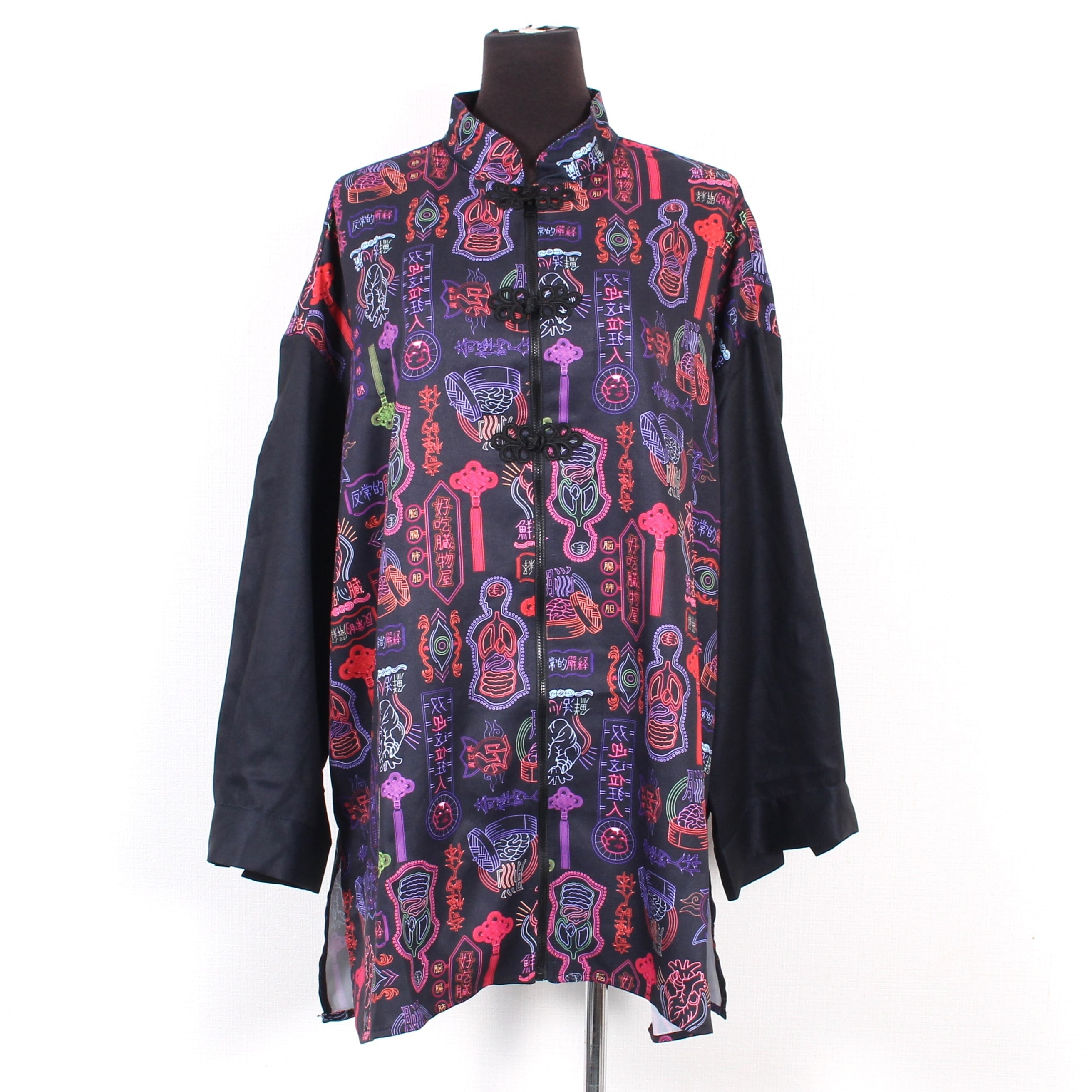 DXMOUVE】臓器看板柄チャイナボタン付ZIPシャツ/DX0048 | DXMOUVE