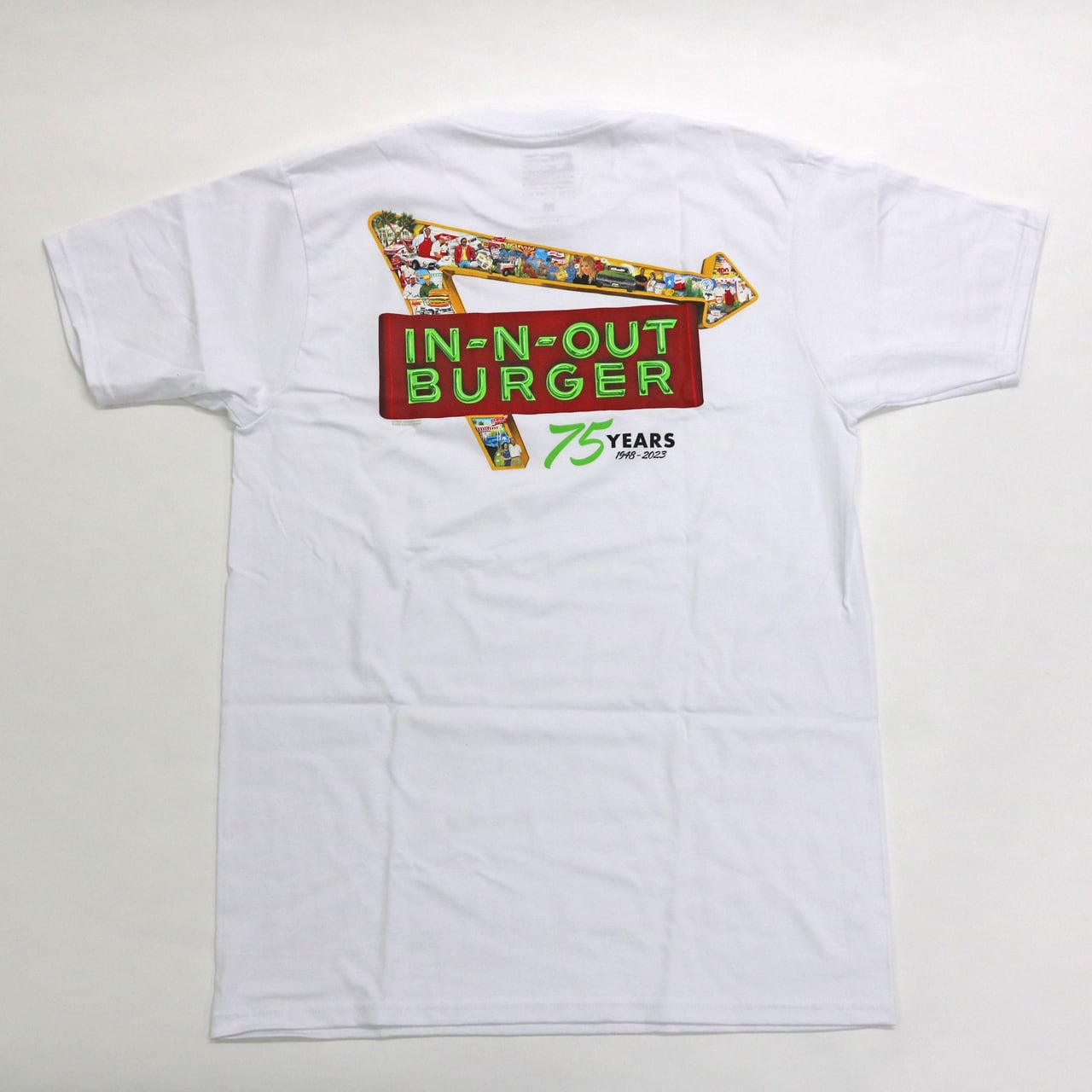 In-n-out Tシャツ 24 75th Anniversary White(国内在庫あり即発) IN-N-OUT BURGER “2024” 75th ANNIVERSARY TEE | GOLDEN STATE