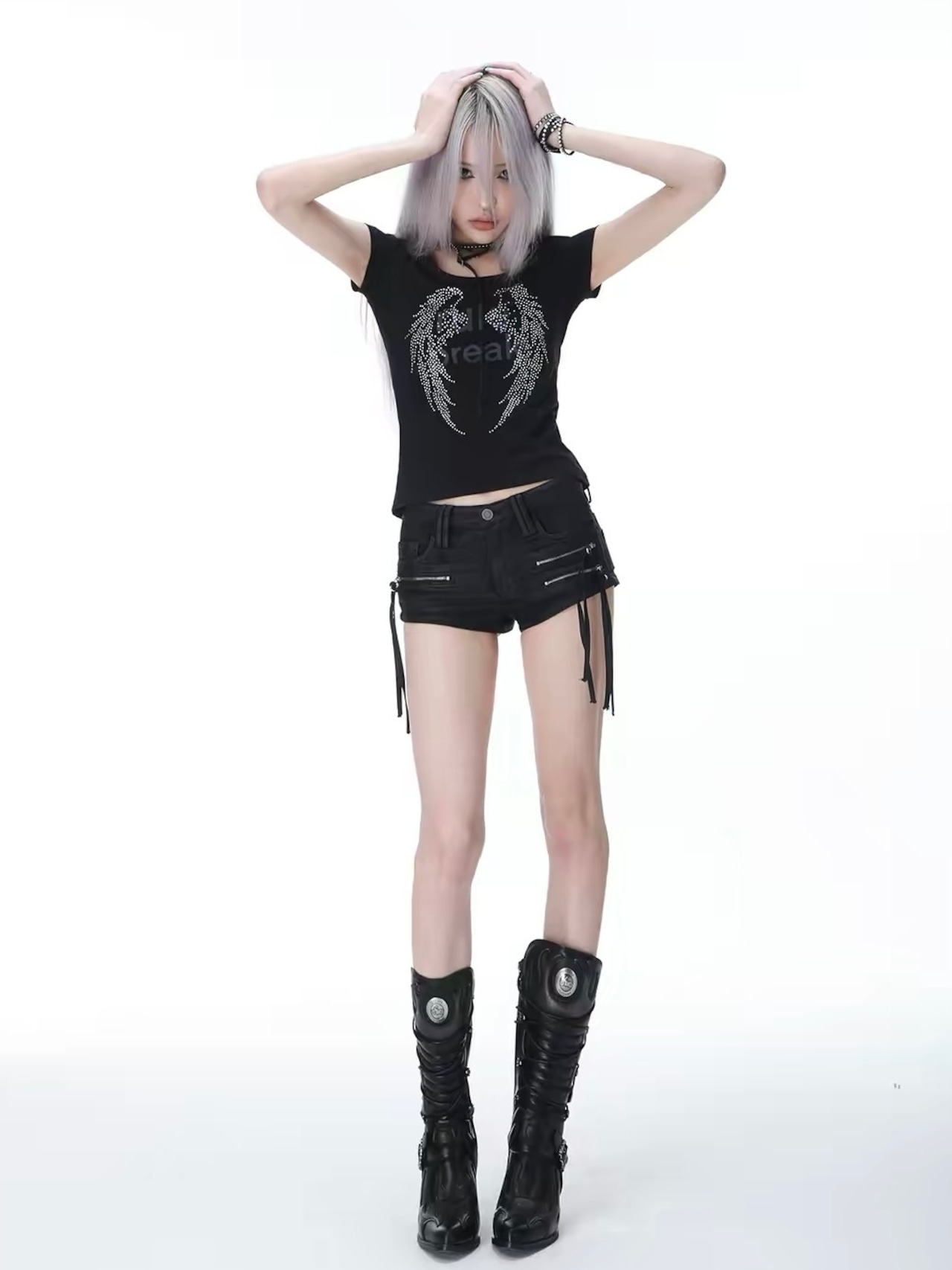 【SEXXDEVIL】Waxed Zip Micro Shorts
