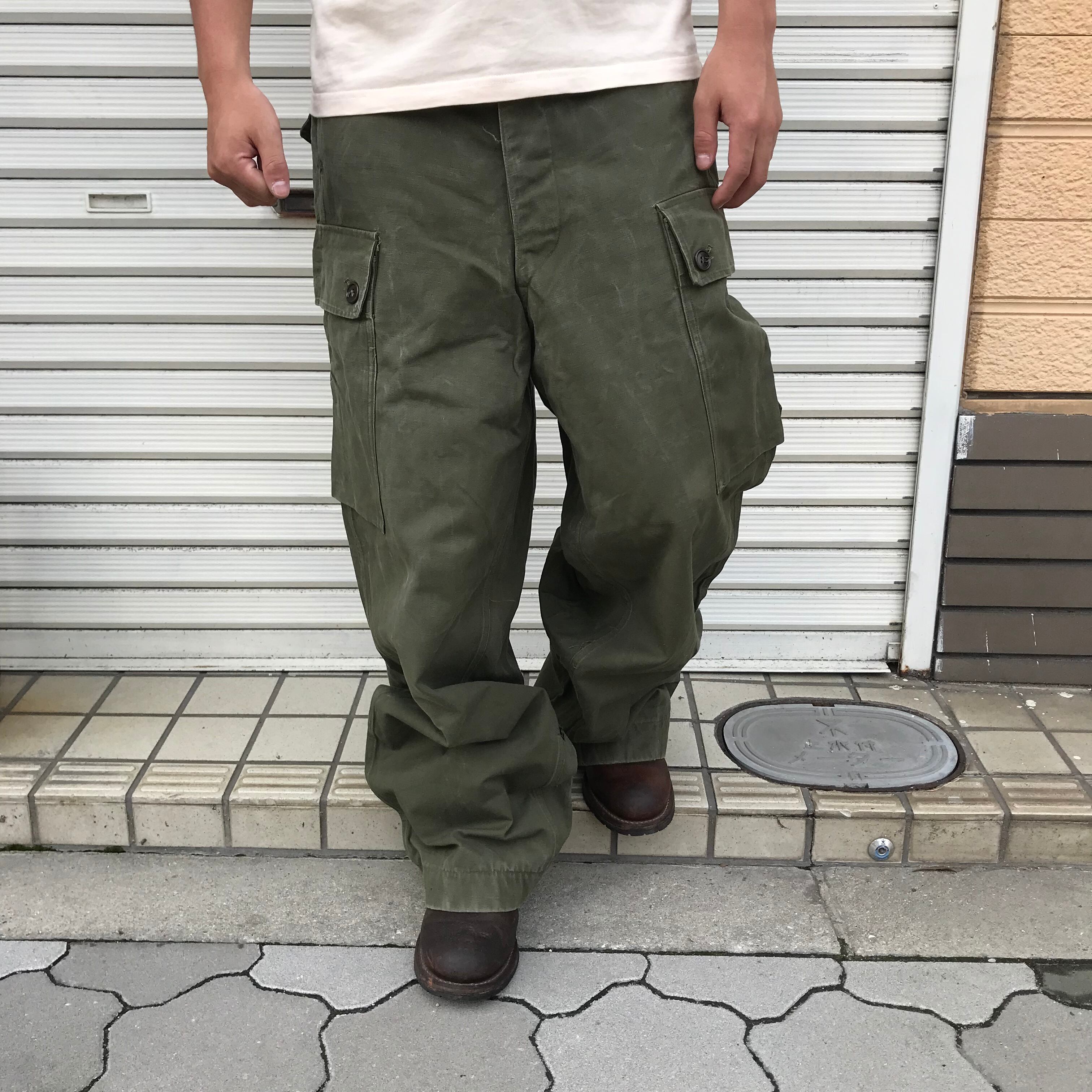 【希少】ヴィンテージ 50s オランダ ダブルフェイス ミリタリー カーゴパンツ 希少】ヴィンテージ 50s オランダ ダブルフェイス ミリタリー カーゴパンツ