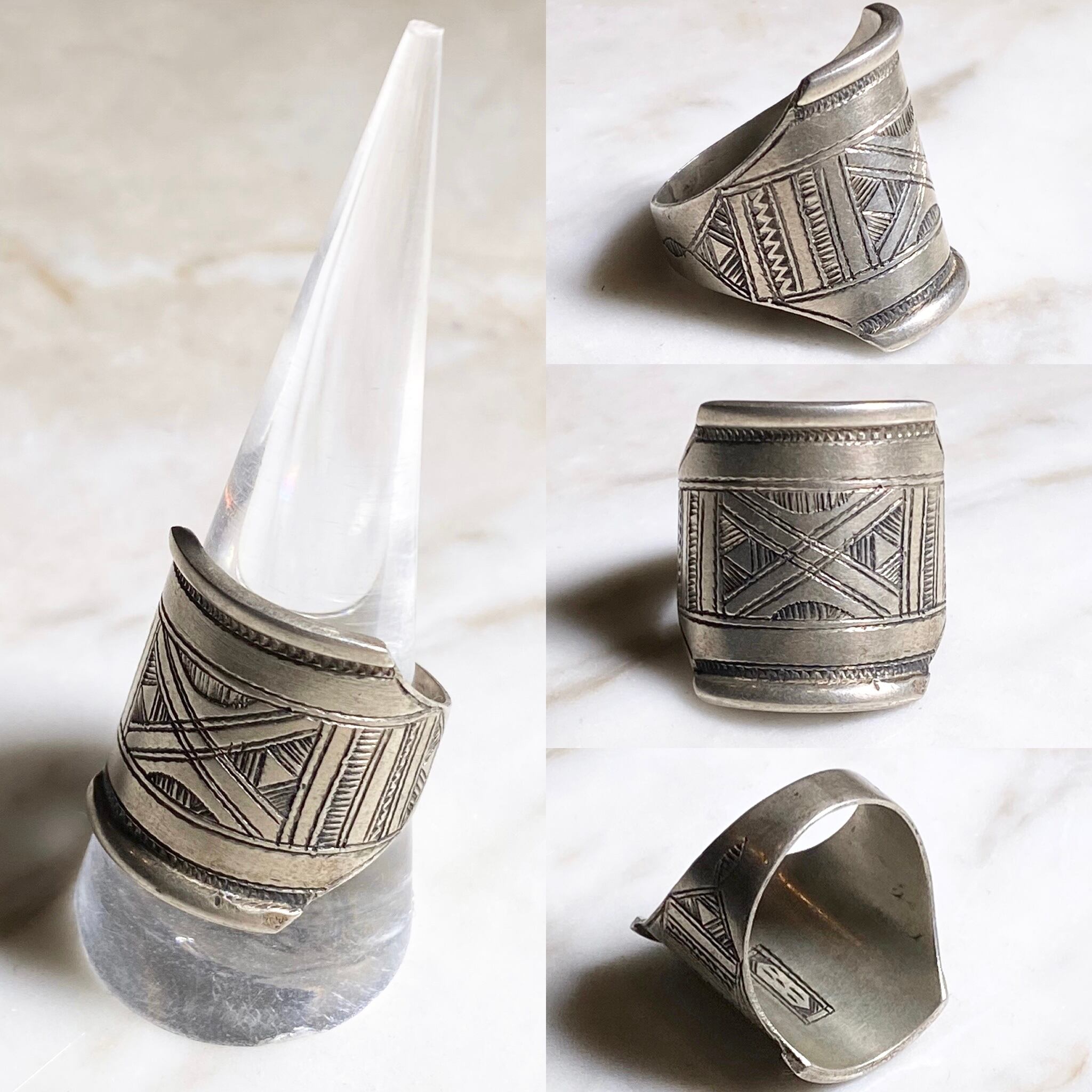 vintage TOUAREG silver shield ring | NOIR ONLINE