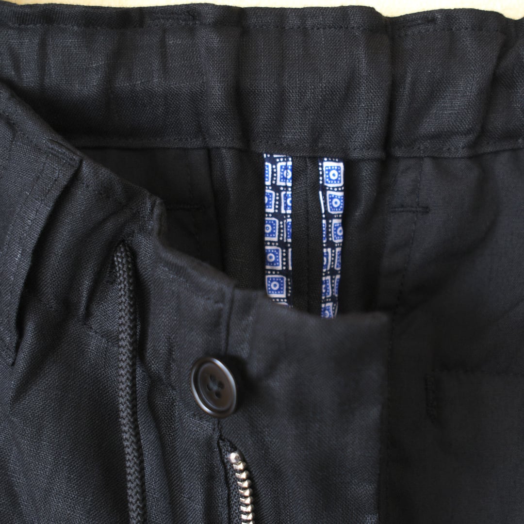 ARBRE アルブル リネンイージーパンツ・ブラック【メンズ】