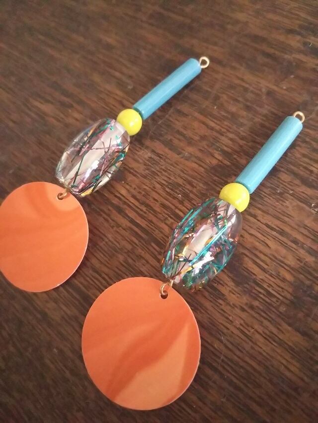 【セール】【サンプル品】カラフルクリアパーツのピアスorイヤリング