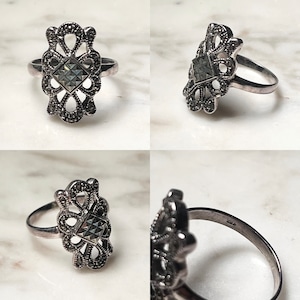 vintage silver art-deco style marcasite ring