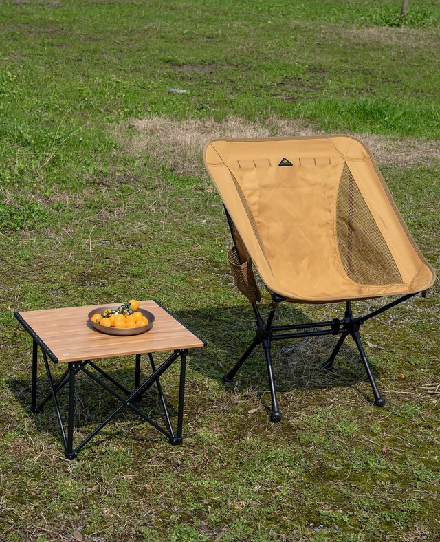 iClimb アウトドア テーブル 超軽量 折畳テーブル アルミ キャンプ テーブル ロールテーブル 耐荷重30kg ミニ テーブル bbq 登山 ツーリング ソロキャンプ ポータブル コンパクトキャンパス 収納袋付き (Large, Nature)