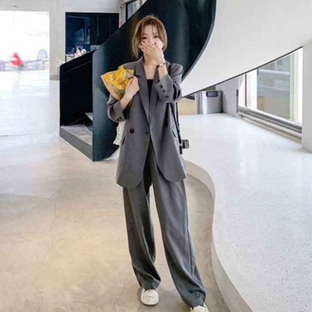 ボトムス パンツ アウター セットアップ デート ジャケット 上着 ワイドパンツ 袖あり 長袖 かわいい 大人可愛い きれいめ シンプル カジュアル 大人 上品 おしゃれ お洒落 主役級 存在感 春 秋 10代 20代 30代 レディース 女性用 OL 学生 デート お出かけ 公園デビュー 女子会 休日 イベント 旅行 着回し 普段使い ファッション コーデ 楽ちん モテ トレンド 流行 インスタ映え S M L XL 灰色 グレー