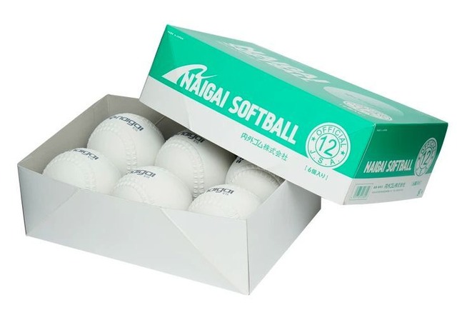 ナイガイ／ゴム・ソフトボール／検定12インチ(半ダース　６個)
